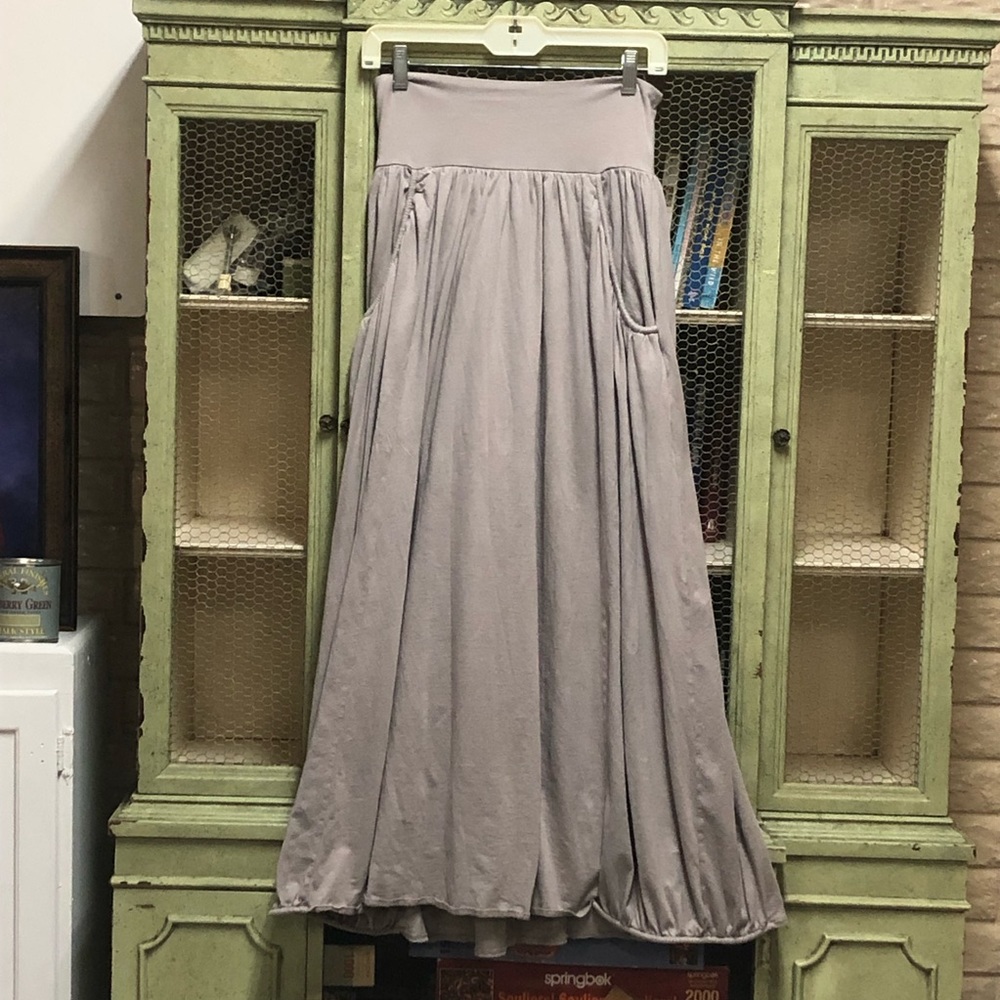 Garnet Hill Maxi Skirt Beige